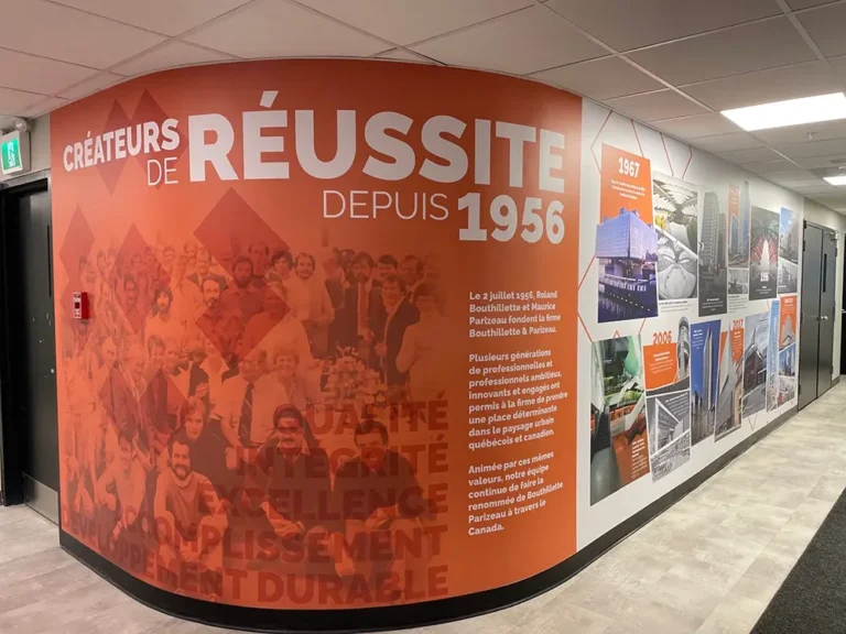Murale autocollante imprimée sur vinyle pour un bureau